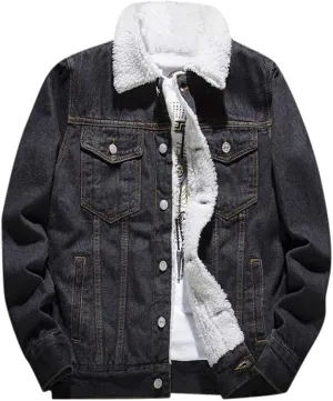 Denim Jacket Men Lightweight Button Down Long Sleeve Jean Jackets Coats Spring Fall Fashion, S-4XL