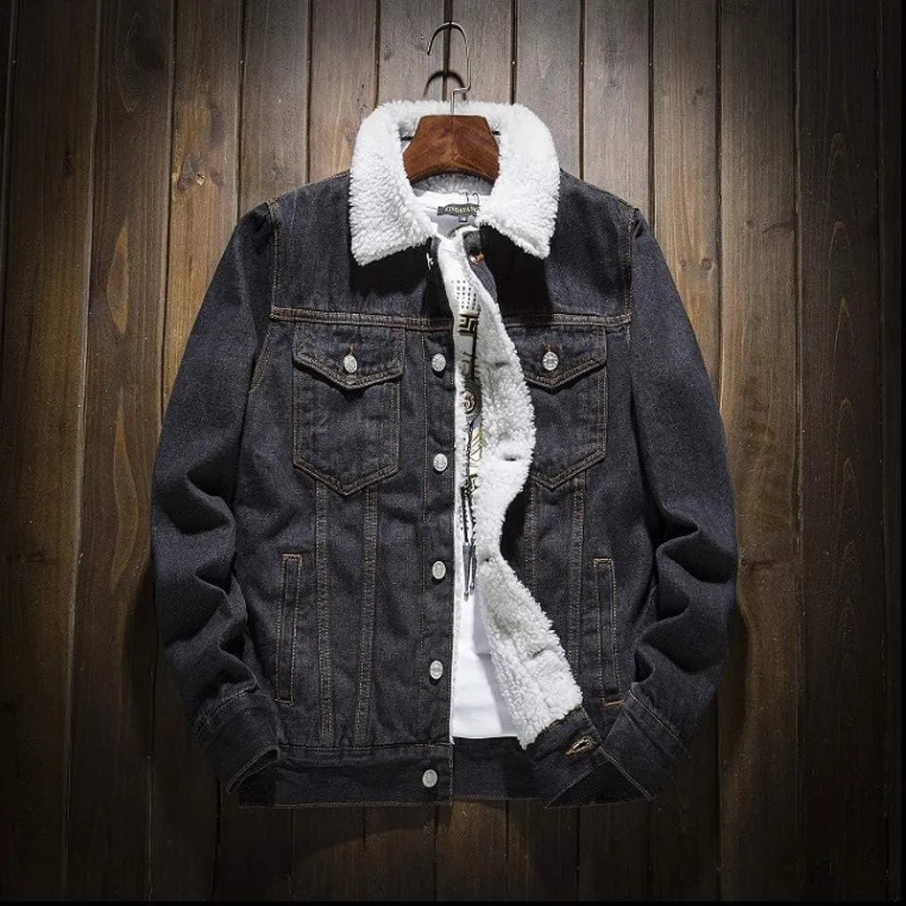 Denim Jacket Men Lightweight Button Down Long Sleeve Jean Jackets Coats Spring Fall Fashion, S-4XL