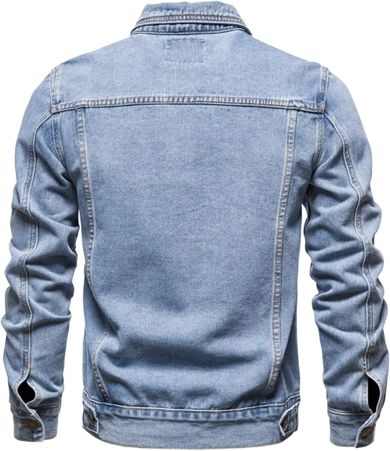 Denim Jacket Men Lightweight Button Down Long Sleeve Jean Jackets Coats Spring Fall Fashion, S-4XL