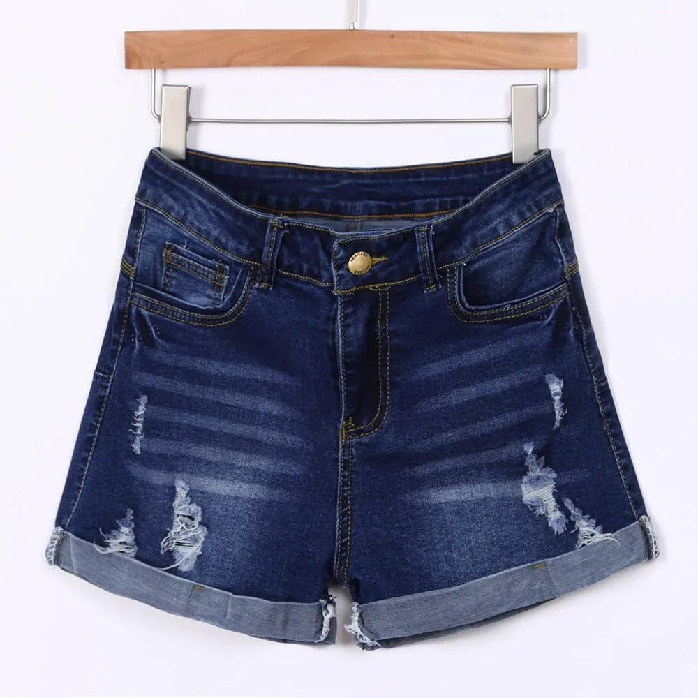 Denim Shorts Women High Waisted Jeans Shorts for Women Stretchy Hot Short Jeans Ripped Jean Short