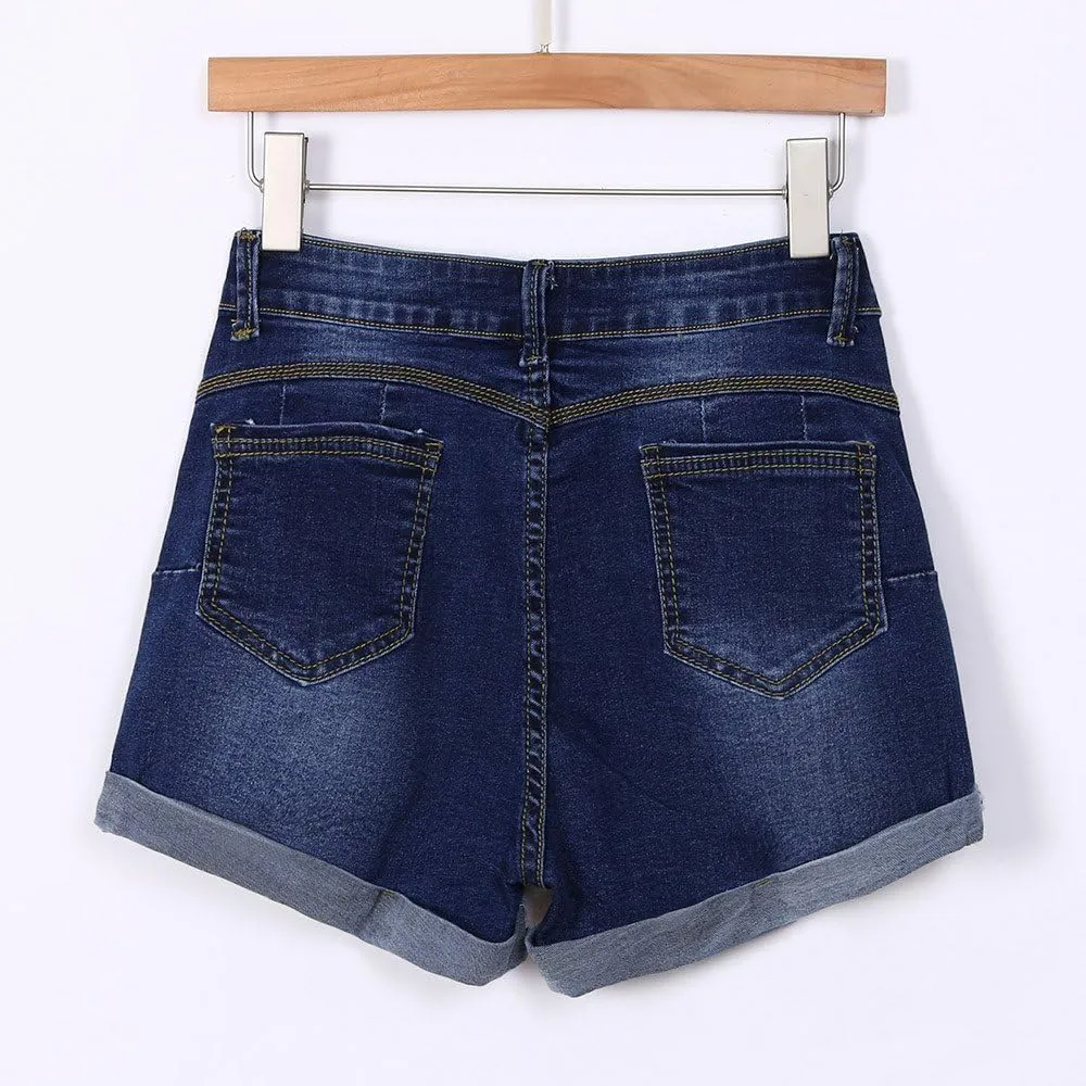 Denim Shorts Women High Waisted Jeans Shorts for Women Stretchy Hot Short Jeans Ripped Jean Short