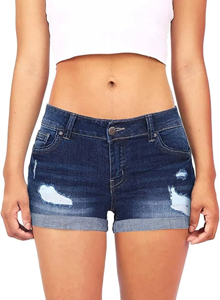 Denim Shorts Women High Waisted Jeans Shorts for Women Stretchy Hot Short Jeans Ripped Jean Short