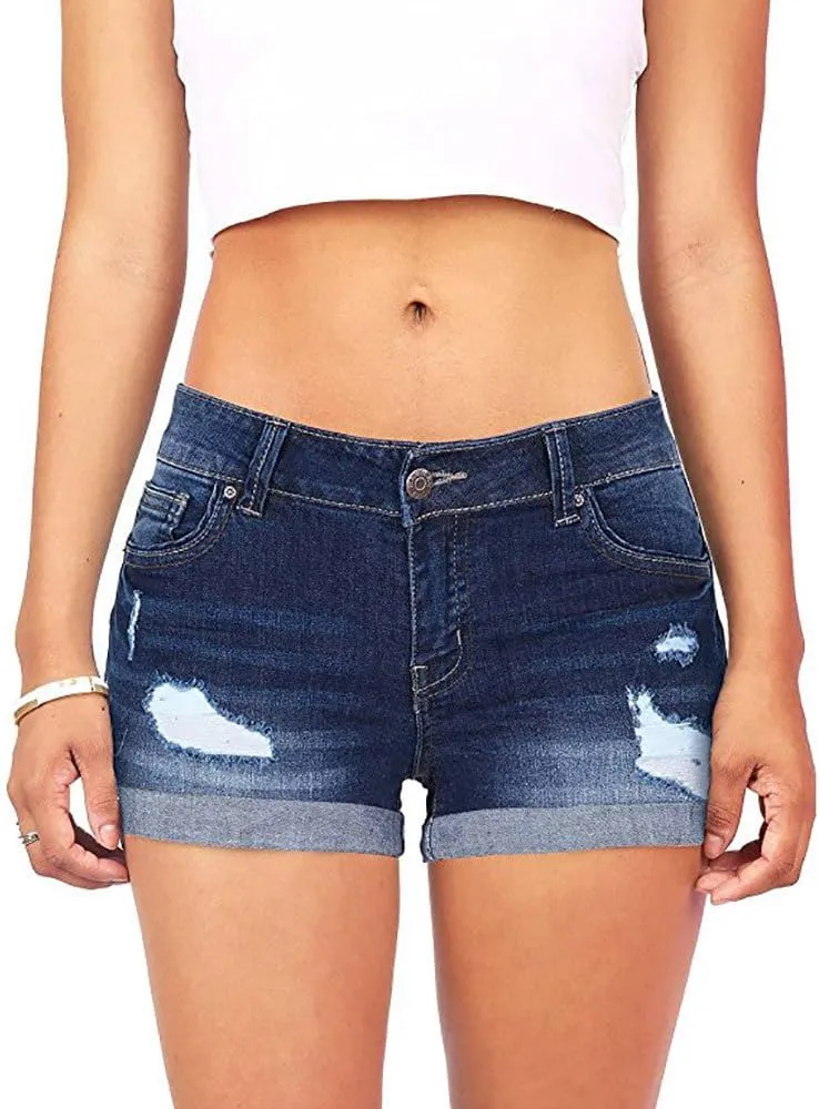 Denim Shorts Women High Waisted Jeans Shorts for Women Stretchy Hot Short Jeans Ripped Jean Short
