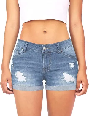 Denim Shorts Women High Waisted Jeans Shorts for Women Stretchy Hot Short Jeans Ripped Jean Short