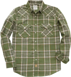 Dubinik® Flannel Shirt for Men Western Cowboy Pearl Snap Shirts for Men Long Sleeve Vintage Buttons Down Plaid Shirt