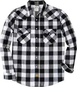 Dubinik® Flannel Shirt for Men Western Cowboy Pearl Snap Shirts for Men Long Sleeve Vintage Buttons Down Plaid Shirt