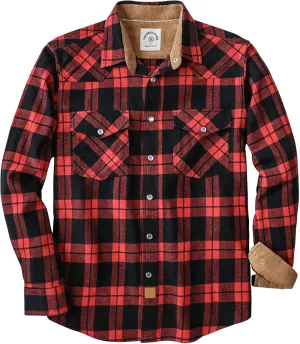 Dubinik® Mens Flannel Shirts Long Sleeve Casual Cozy Pearl Snap Shirts for Men Western Cowboy Plaid Soft Pure Cotton