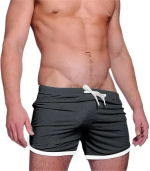 Exercise Shorts for Men Breathable Activewear with Drawstring Funny Slim Fit Running Short Shorts Casual Short