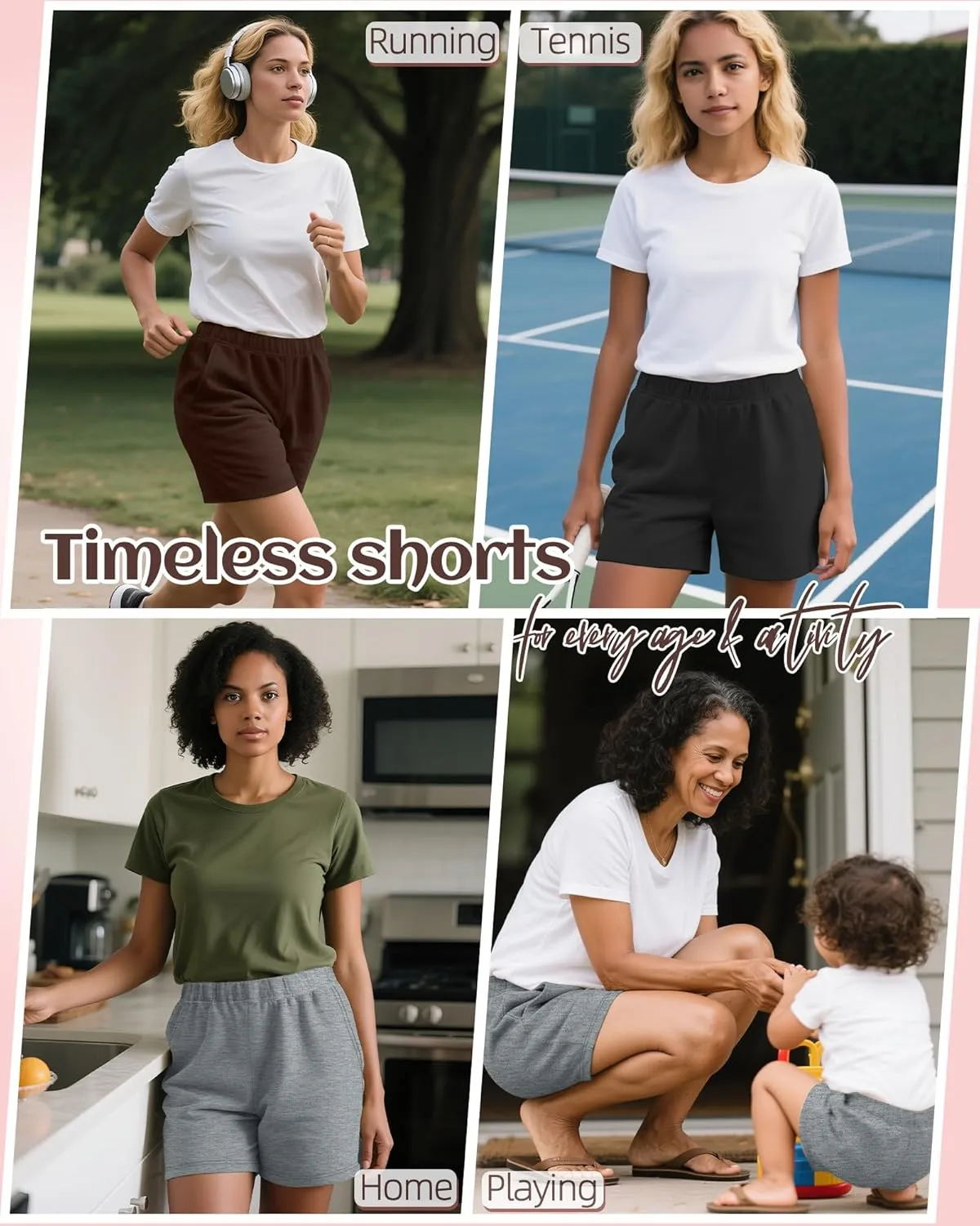 Ficerd 3 Pack Women's Sweat Shorts High Waisted Casual Summer Workout Comfy Lounge Short with Pockets Athletic Trendy Pants
