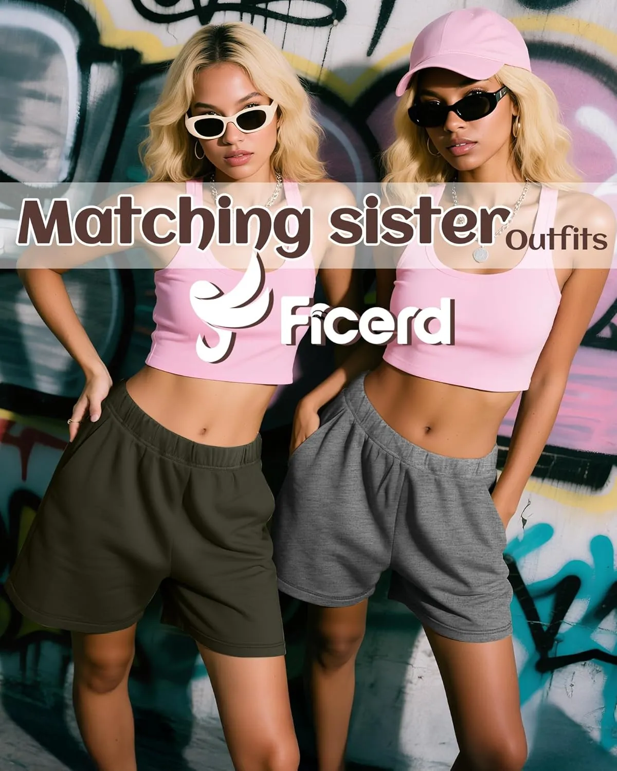 Ficerd 3 Pack Women's Sweat Shorts High Waisted Casual Summer Workout Comfy Lounge Short with Pockets Athletic Trendy Pants