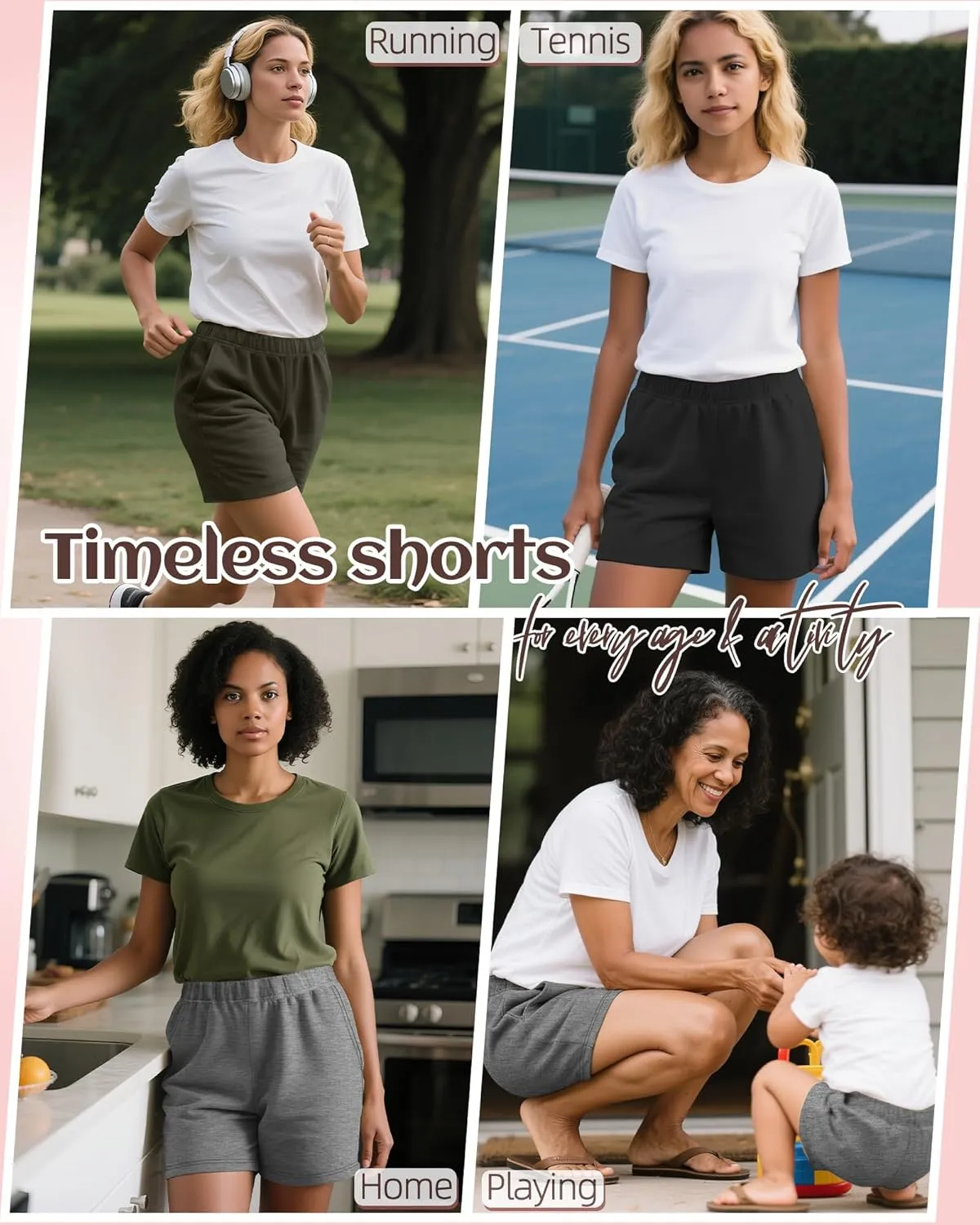 Ficerd 3 Pack Women's Sweat Shorts High Waisted Casual Summer Workout Comfy Lounge Short with Pockets Athletic Trendy Pants