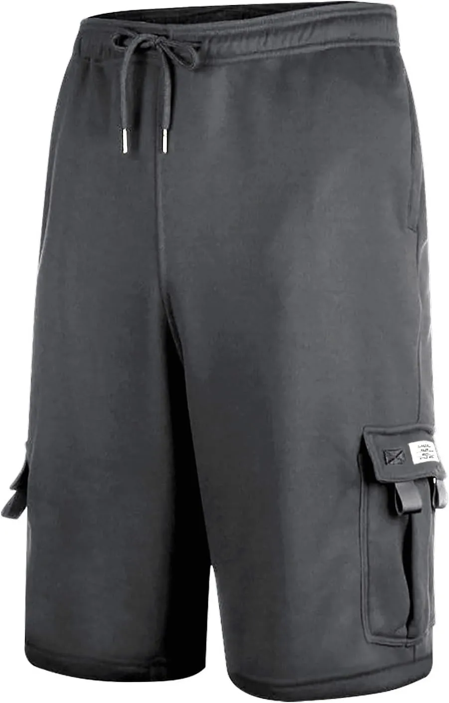 Finelylove Cargo Shorts for Men Casual Summer Sweat Shorts Elastic Waist Drawstring Workout Athletic Gym Shorts with Pockets