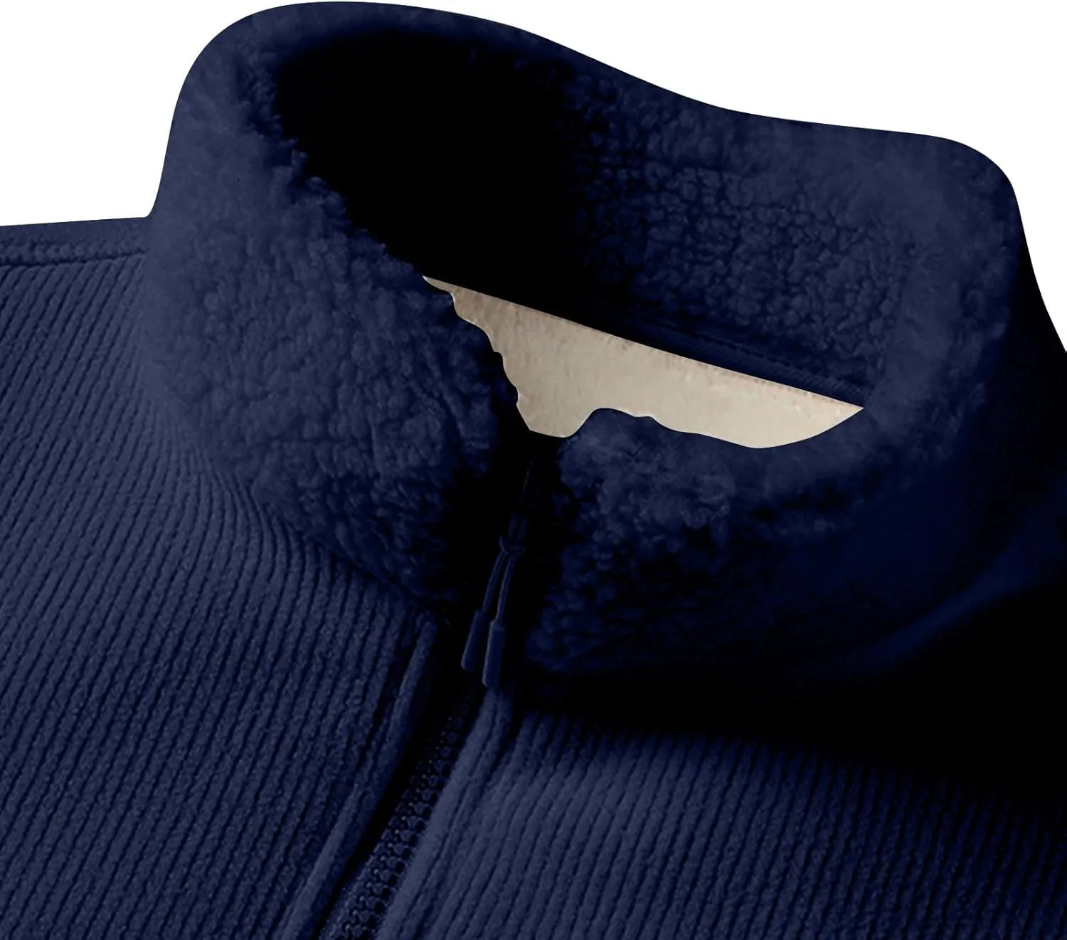 Finelylove Mens Fleece Jacket Soft Sherpa Lined Full Zip Cardigan Jackets Casual Soft Warm Fall Winter Coats Outwear