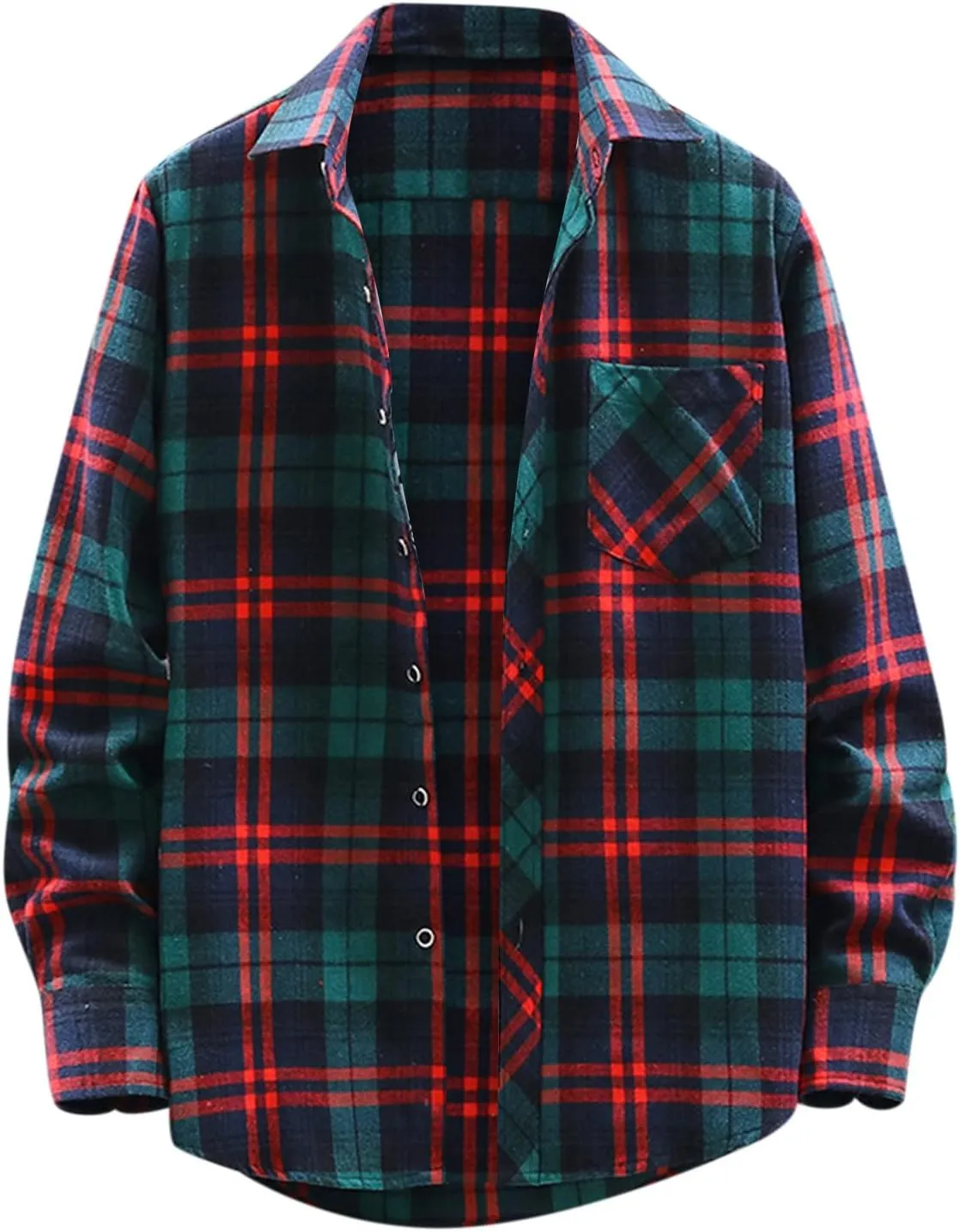 Flannel Shirt for Men,Mens Flannel Plaid Shirts Long Sleeve Flannel Shirt Fashion Casual Cotton Button Down Shirts