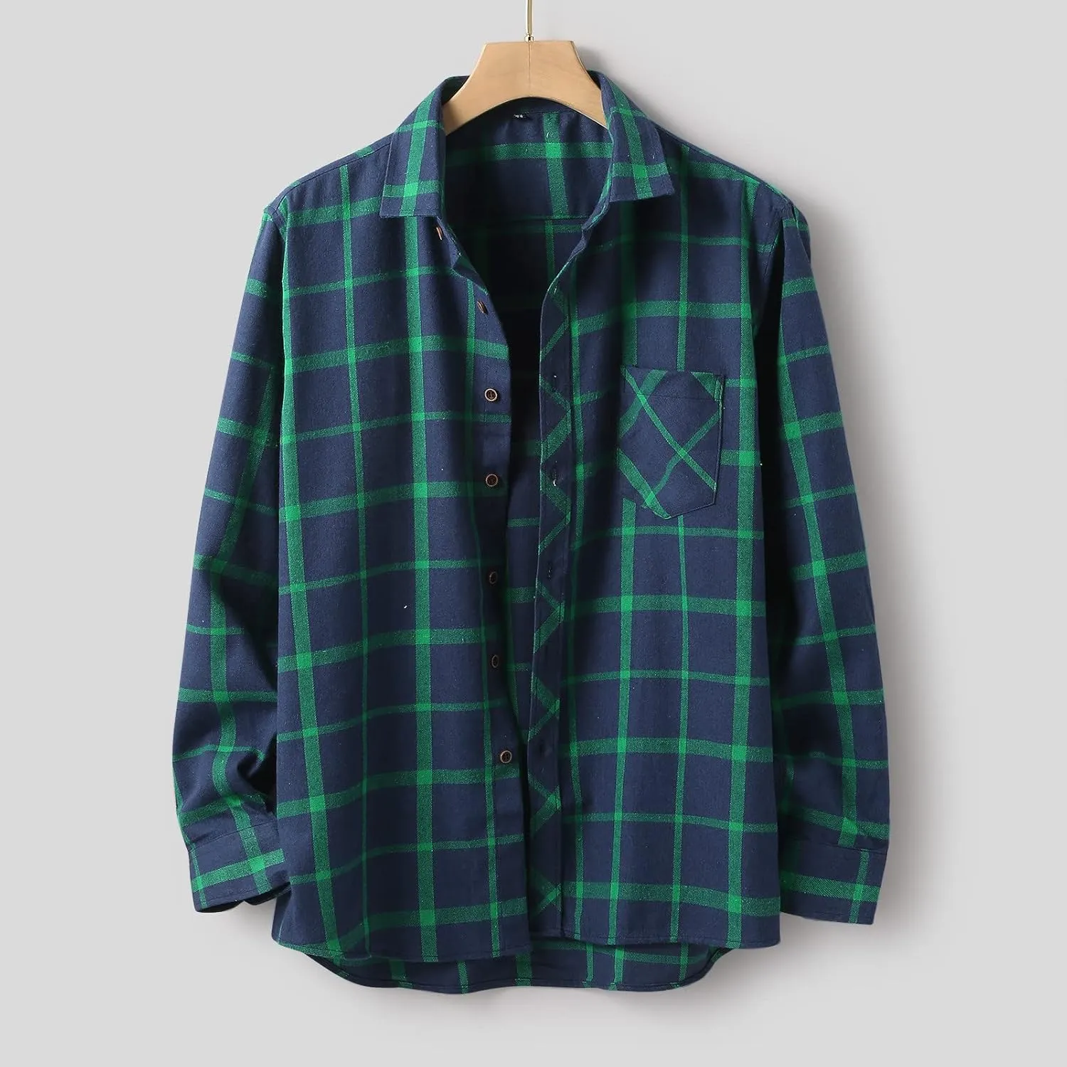 Flannel Shirt for Men,Mens Flannel Plaid Shirts Long Sleeve Flannel Shirt Fashion Casual Cotton Button Down Shirts