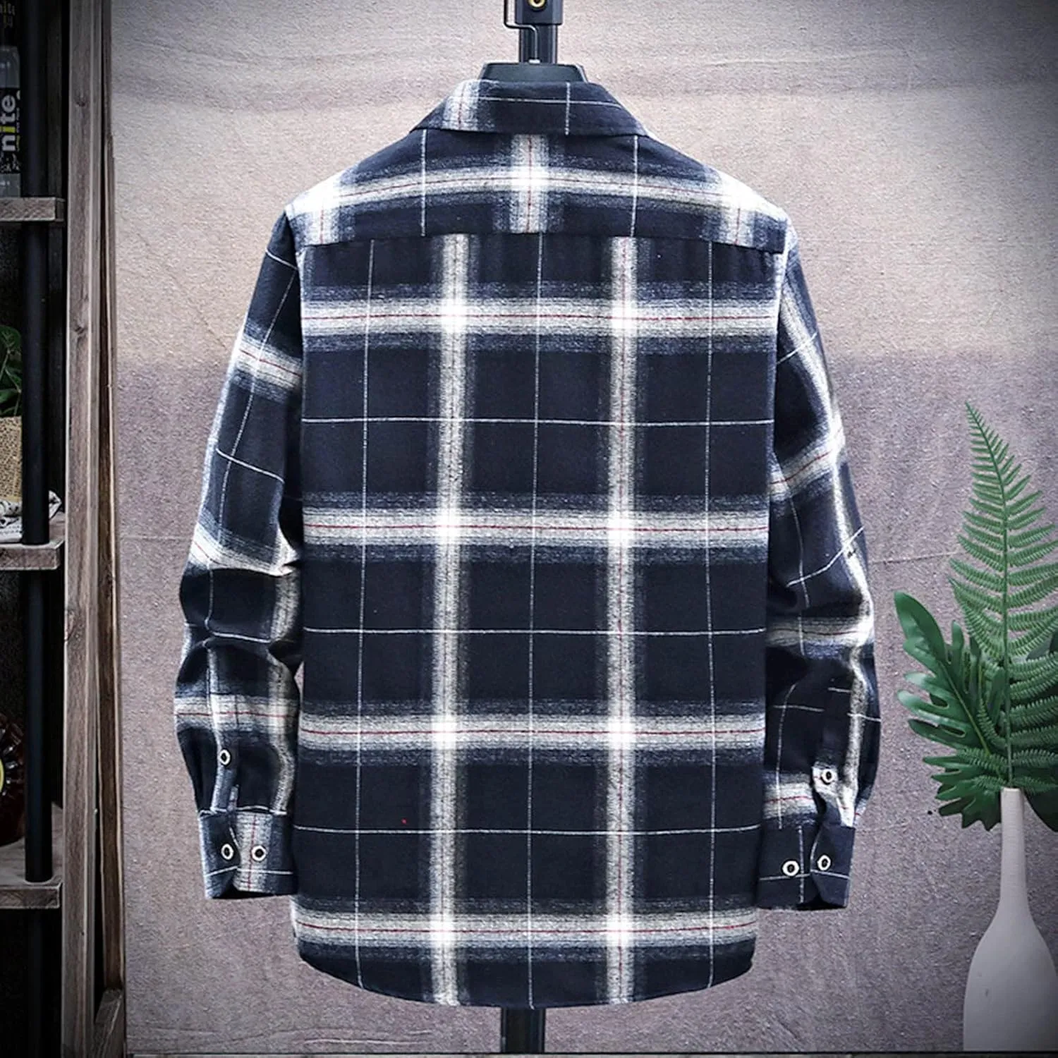 Flannel Shirt for Men,Mens Flannel Plaid Shirts Long Sleeve Flannel Shirt Fashion Casual Cotton Button Down Shirts