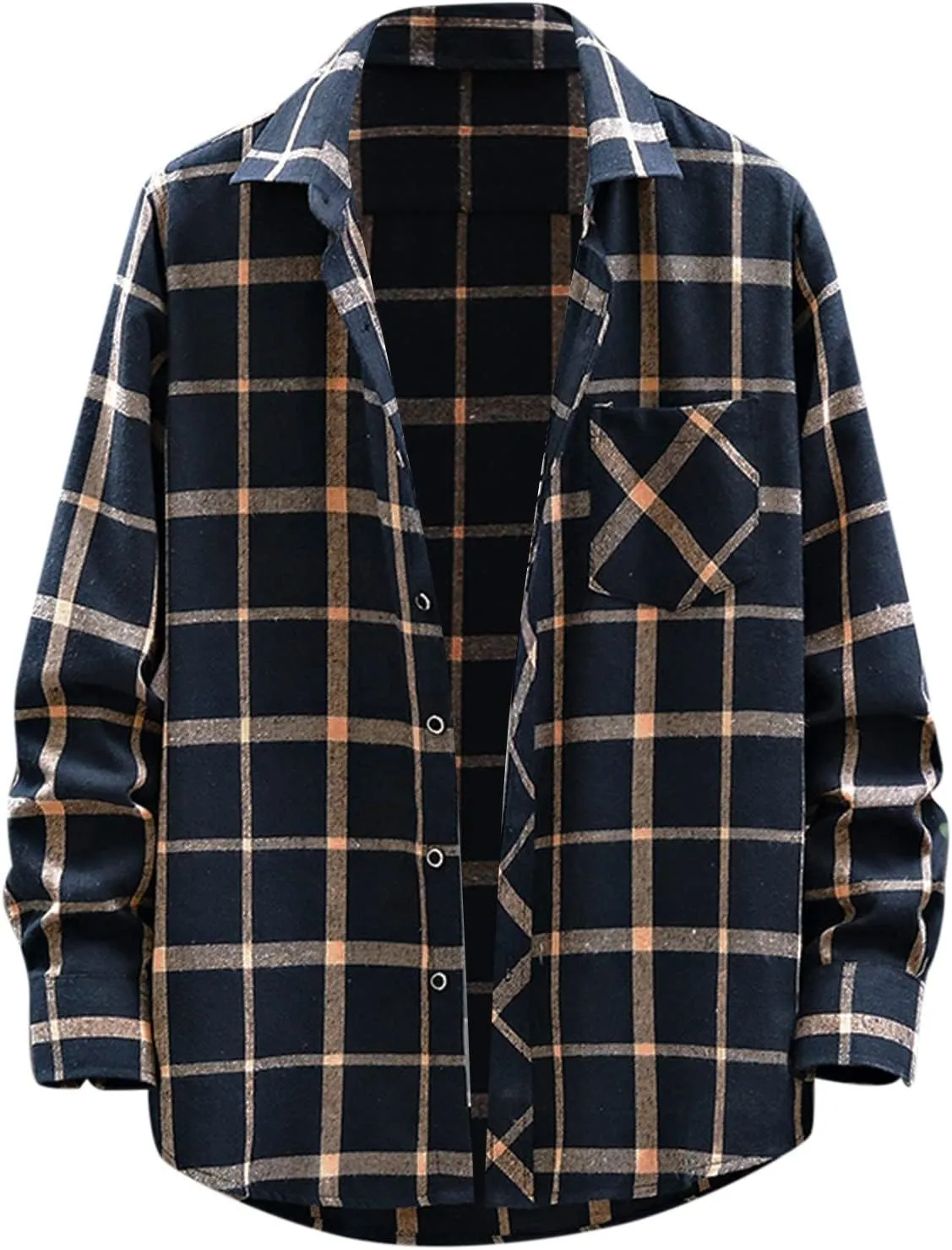 Flannel Shirt for Men,Mens Flannel Plaid Shirts Long Sleeve Flannel Shirt Fashion Casual Cotton Button Down Shirts