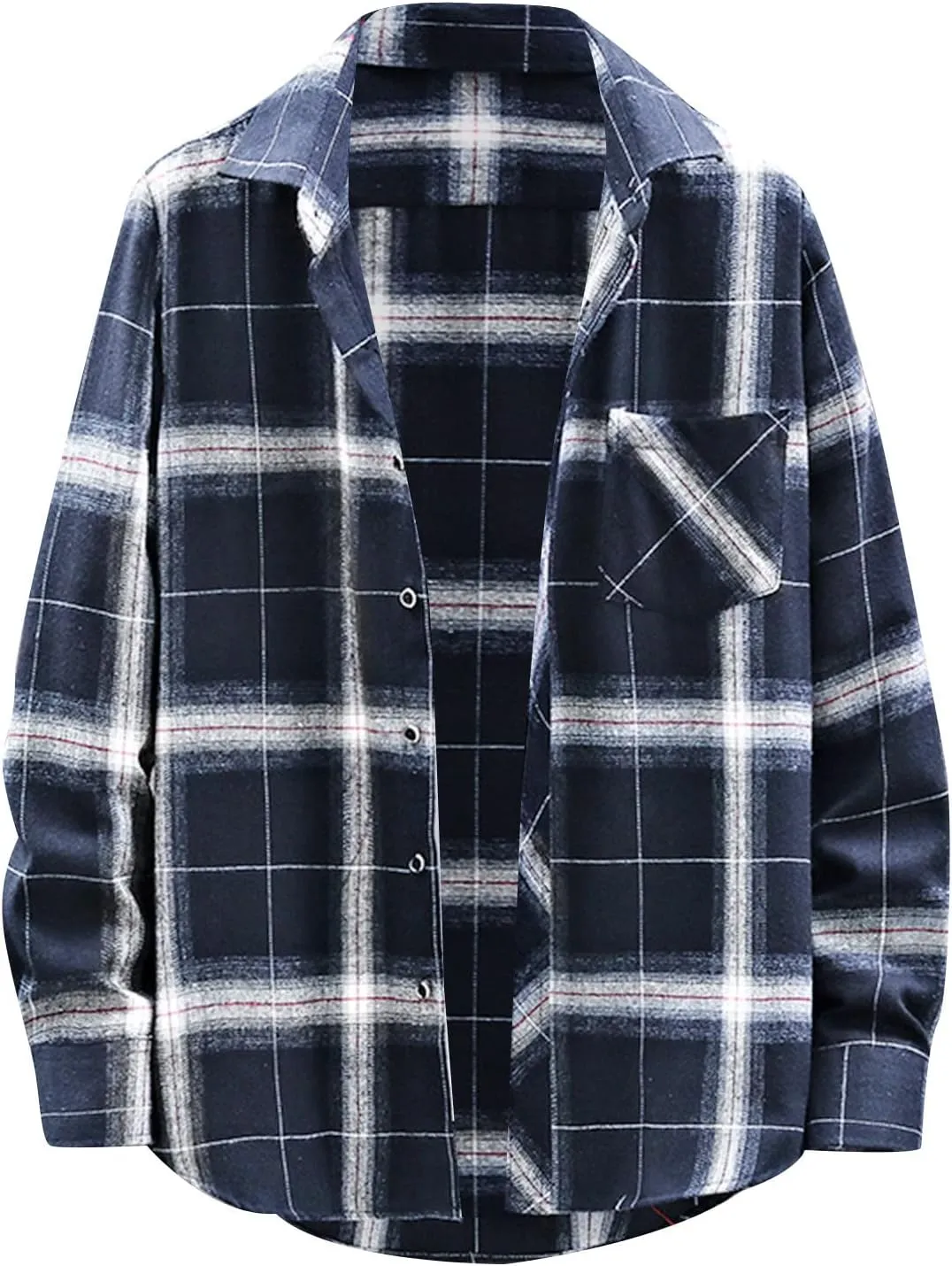 Flannel Shirt for Men,Mens Flannel Plaid Shirts Long Sleeve Flannel Shirt Fashion Casual Cotton Button Down Shirts