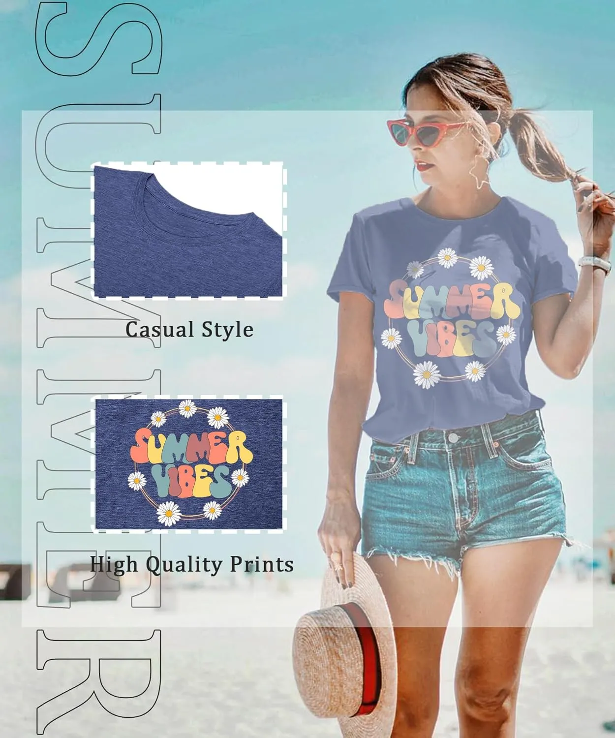 Flower Tshirts Shirts for Women Cute Dandelion Tshirt Casual Short Sleeve Wildflower Floral Heart Print Graphic Tee Tops