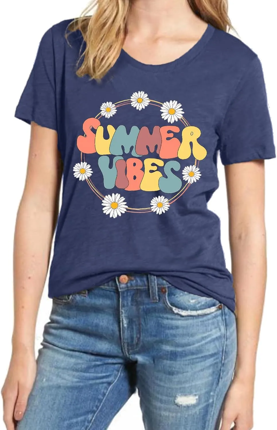 Flower Tshirts Shirts for Women Cute Dandelion Tshirt Casual Short Sleeve Wildflower Floral Heart Print Graphic Tee Tops