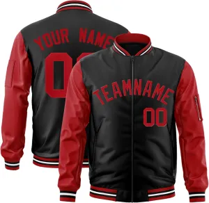 Freecustom Custom Mens Varsity Jackets Lightweight Zip Up Windbreaker Bomber Jacket Personalized Stitched Any Text Logo