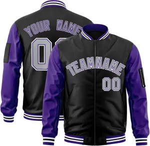 Freecustom Custom Mens Varsity Jackets Lightweight Zip Up Windbreaker Bomber Jacket Personalized Stitched Any Text Logo