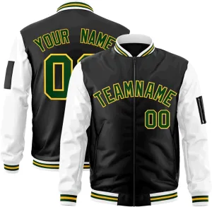 Freecustom Custom Mens Varsity Jackets Lightweight Zip Up Windbreaker Bomber Jacket Personalized Stitched Any Text Logo