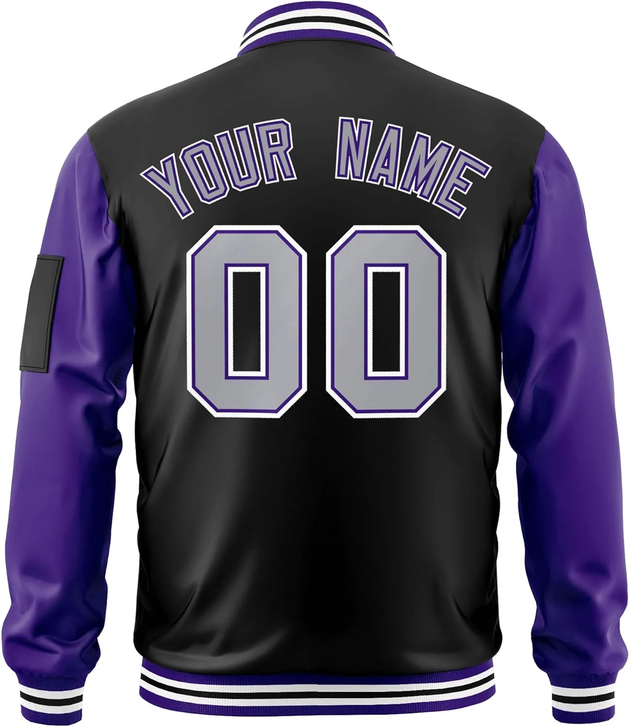 Freecustom Custom Mens Varsity Jackets Lightweight Zip Up Windbreaker Bomber Jacket Personalized Stitched Any Text Logo