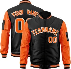 Freecustom Custom Mens Varsity Jackets Lightweight Zip Up Windbreaker Bomber Jacket Personalized Stitched Any Text Logo