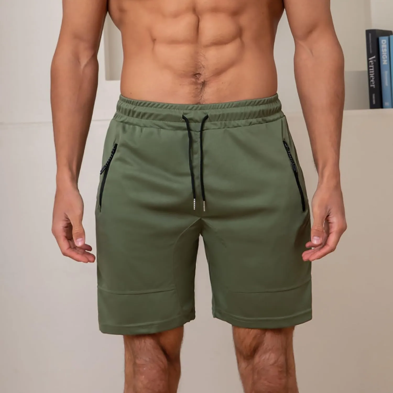 Fxbar Men's 7" Swim Trunks Quick Dry with Zipper Pockets Gym Workout Shorts & Beach Swimming Shorts for Men