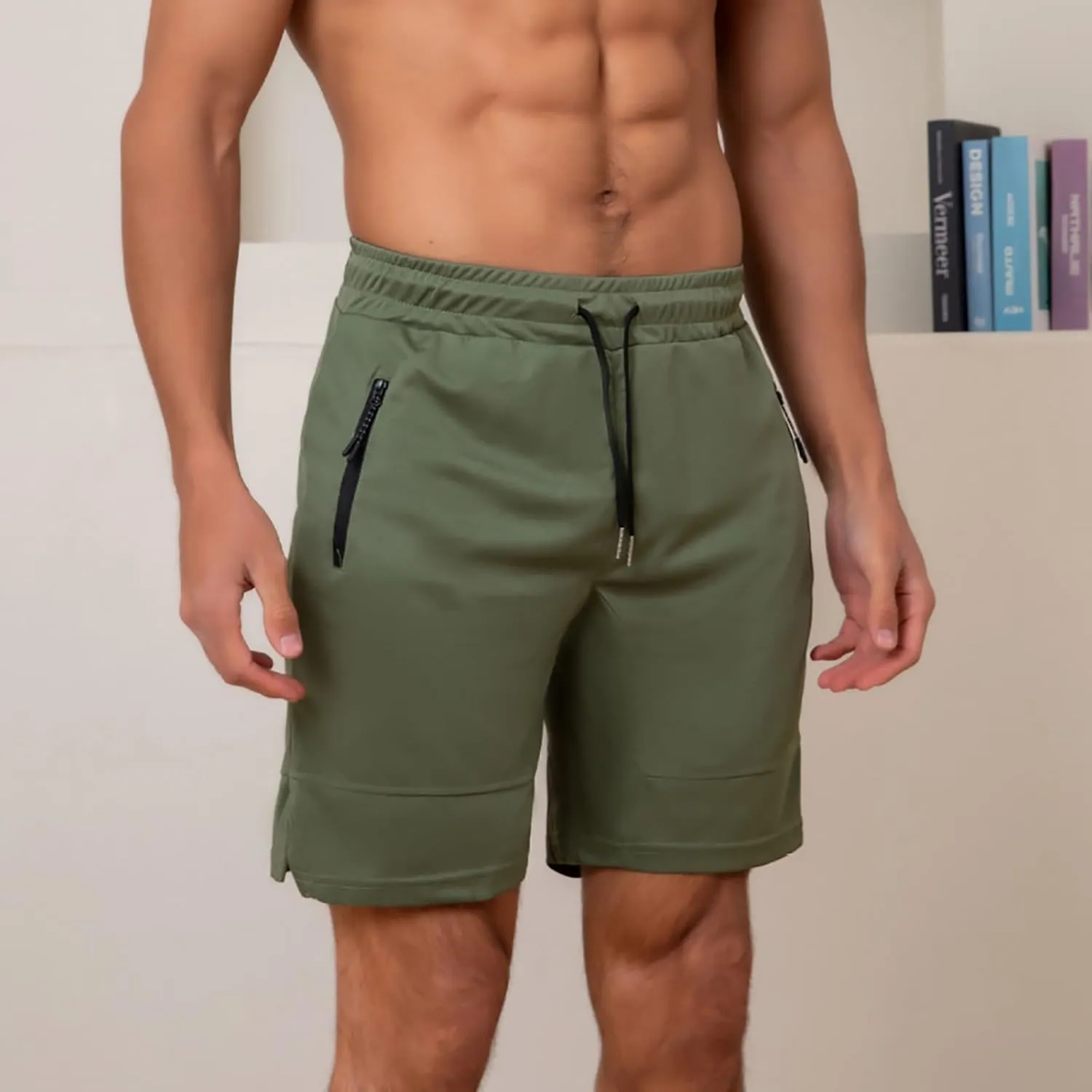 Fxbar Men's 7" Swim Trunks Quick Dry with Zipper Pockets Gym Workout Shorts & Beach Swimming Shorts for Men