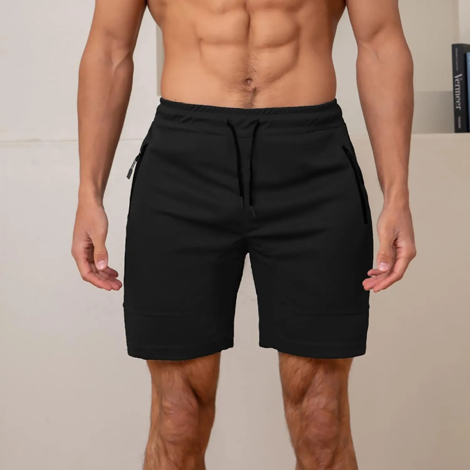 Fxbar Men's 7" Swim Trunks Quick Dry with Zipper Pockets Gym Workout Shorts & Beach Swimming Shorts for Men