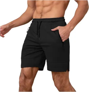 Fxbar Men's 7" Swim Trunks Quick Dry with Zipper Pockets Gym Workout Shorts & Beach Swimming Shorts for Men