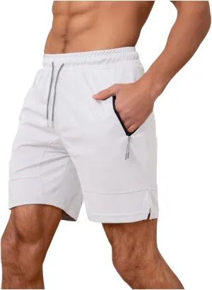 Fxbar Men's 7" Swim Trunks Quick Dry with Zipper Pockets Gym Workout Shorts & Beach Swimming Shorts for Men
