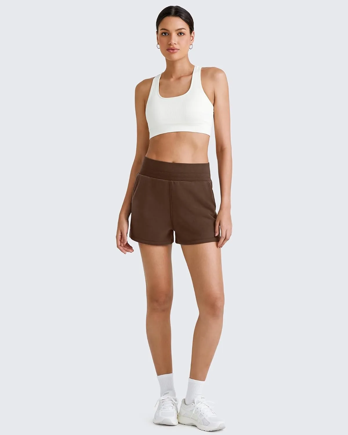 G4Free Smoofit Modal Soft Sweat Shorts for Women High Waist Athletic Shorts for Summer Casual Relaxed with Pockets