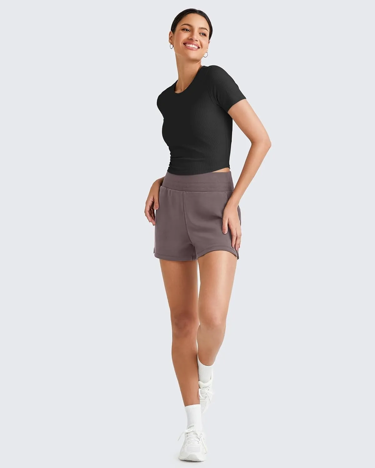 G4Free Smoofit Modal Soft Sweat Shorts for Women High Waist Athletic Shorts for Summer Casual Relaxed with Pockets