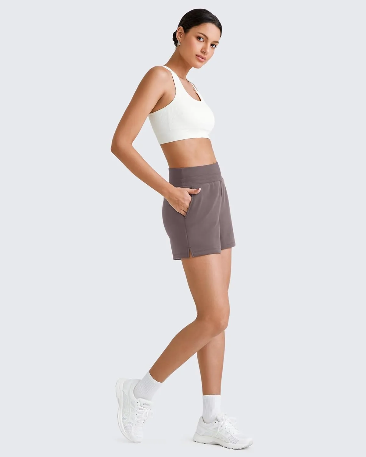 G4Free Smoofit Modal Soft Sweat Shorts for Women High Waist Athletic Shorts for Summer Casual Relaxed with Pockets