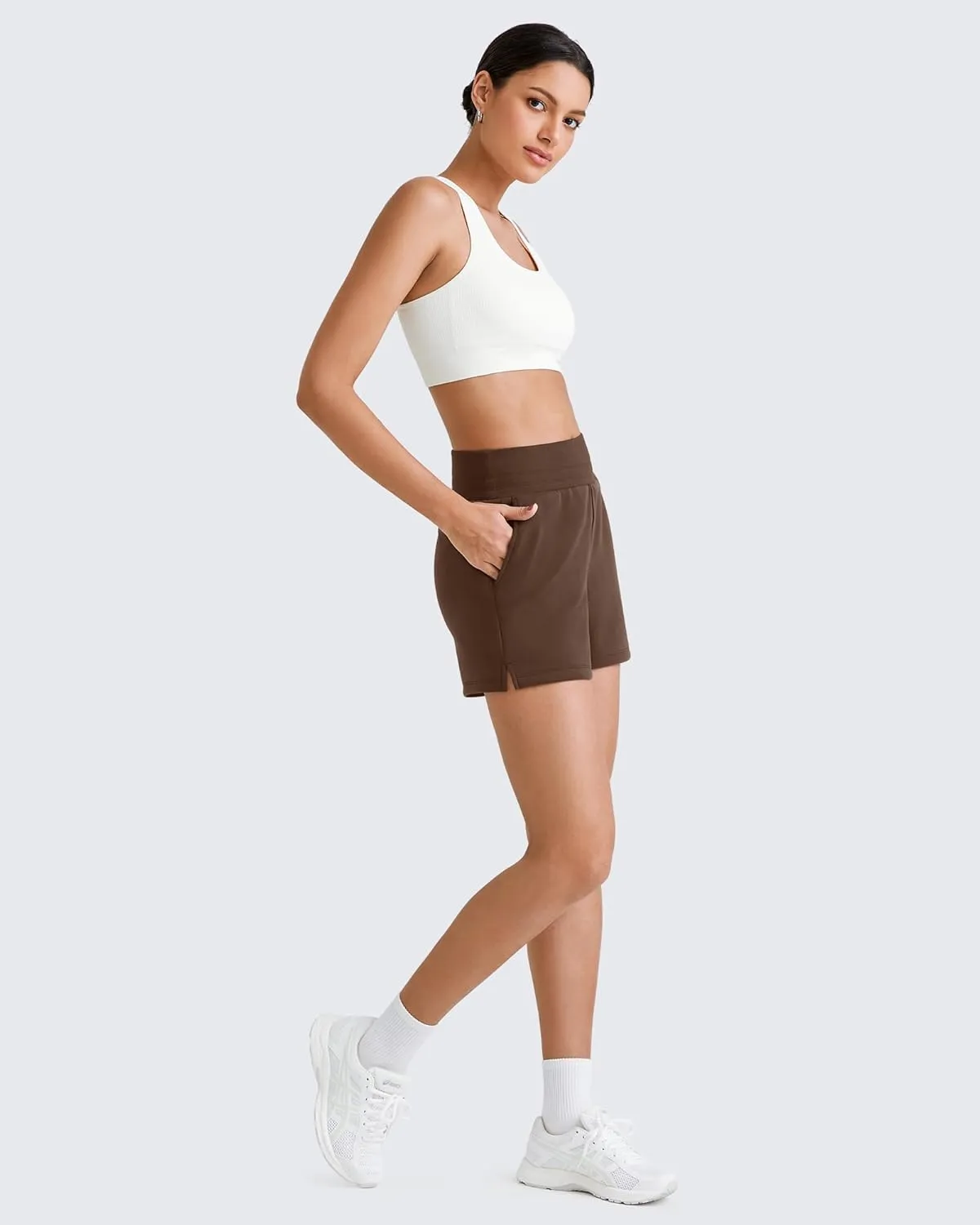 G4Free Smoofit Modal Soft Sweat Shorts for Women High Waist Athletic Shorts for Summer Casual Relaxed with Pockets