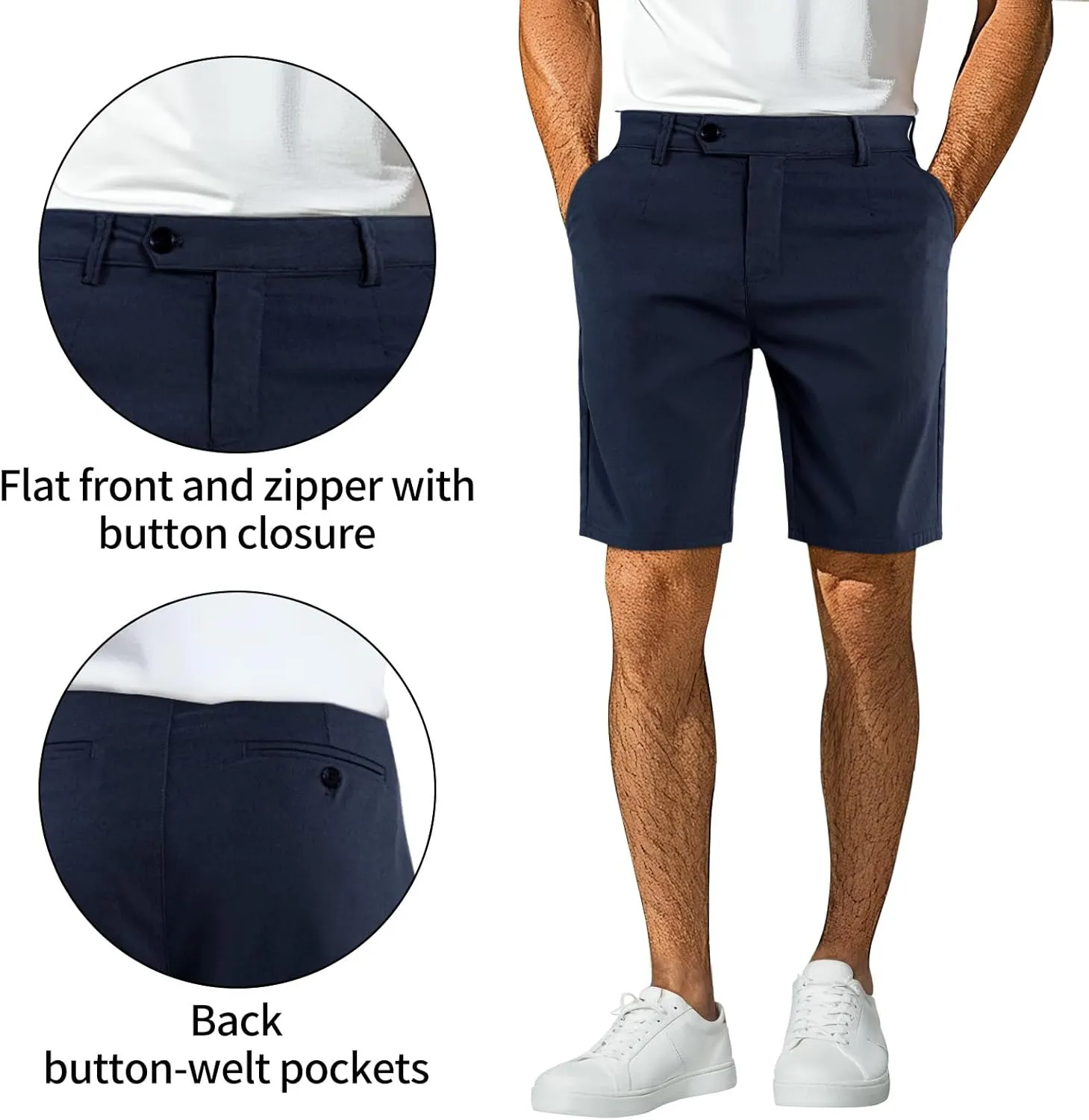 GINGTTO Mens Chino Shorts 9" Inseam Dress Shorts for Men Stretch