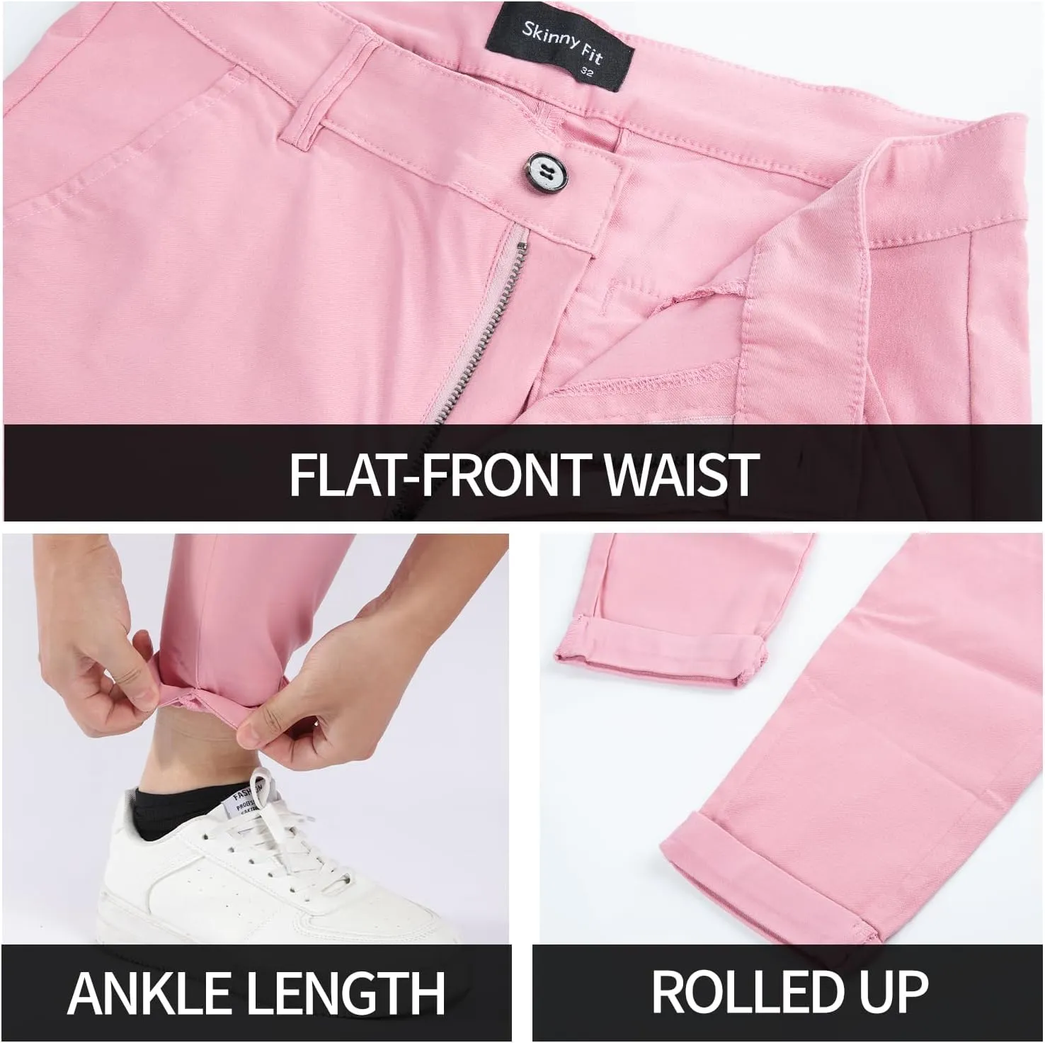 GINGTTO Mens Dress Pants Slim Fit Chino Pants for Men Stretch