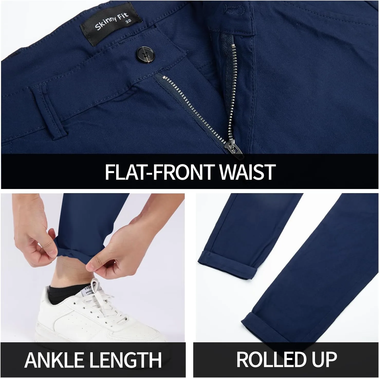 GINGTTO Mens Dress Pants Slim Fit Chino Pants for Men Stretch