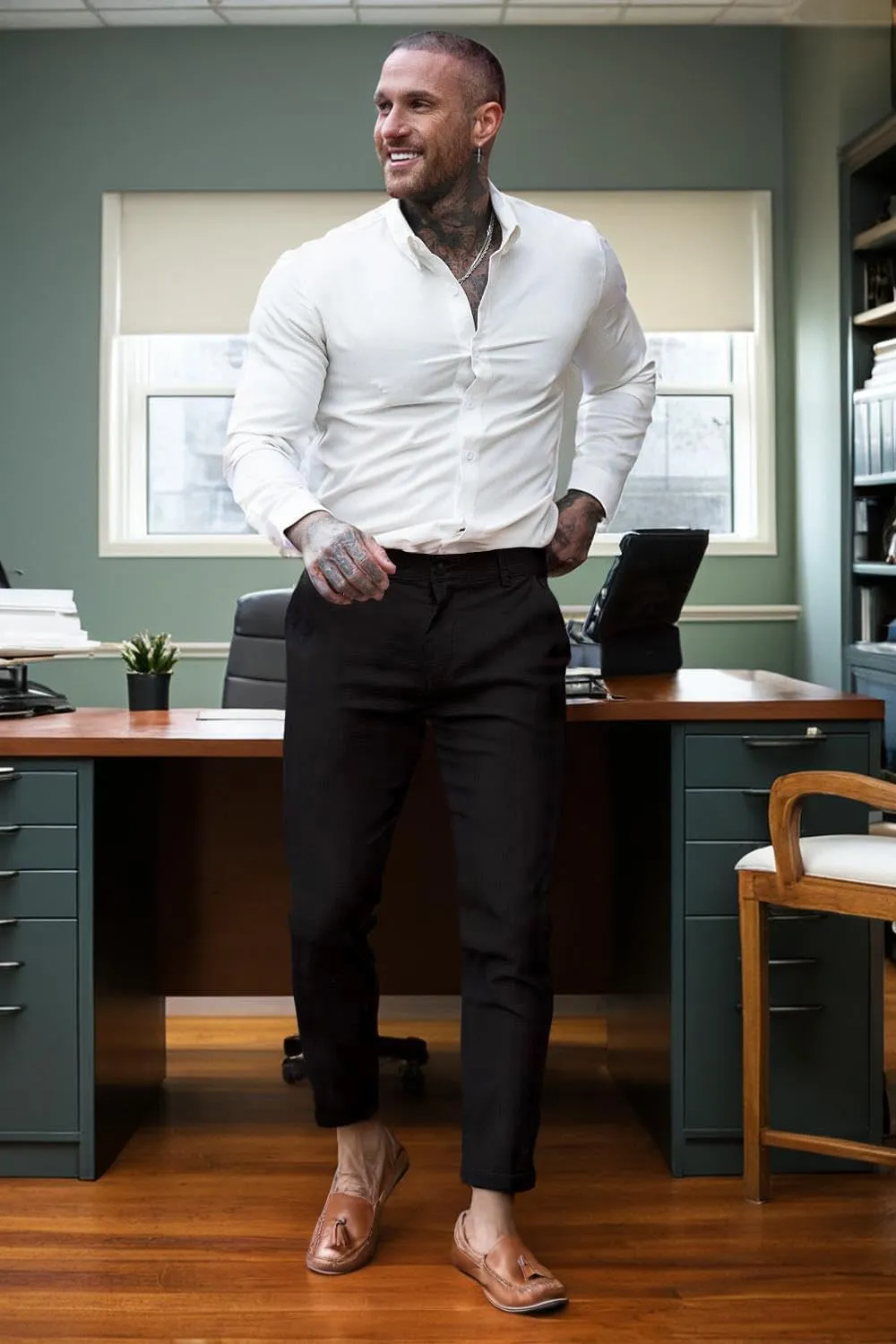 GINGTTO Mens Dress Pants Slim Fit Chino Pants for Men Stretch