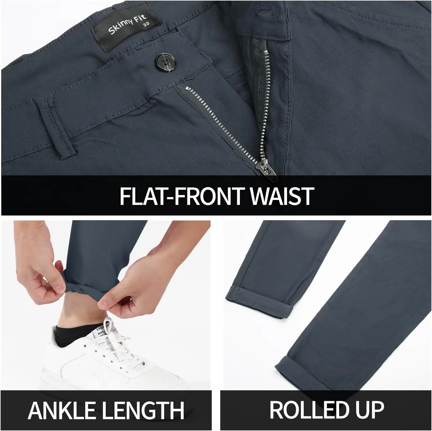 GINGTTO Mens Dress Pants Slim Fit Chino Pants for Men Stretch