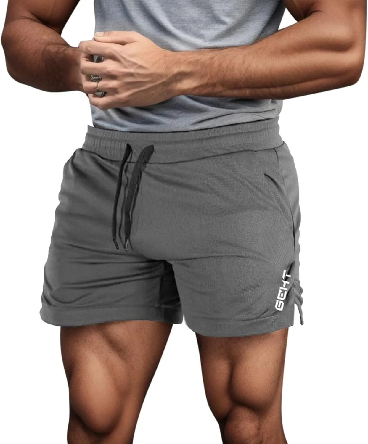 Gym Shorts for Men, Men's 5" Athletic Running Shorts Lightweight Quick Dry Stretch Gym Workout Sweat Shorts with Pockets