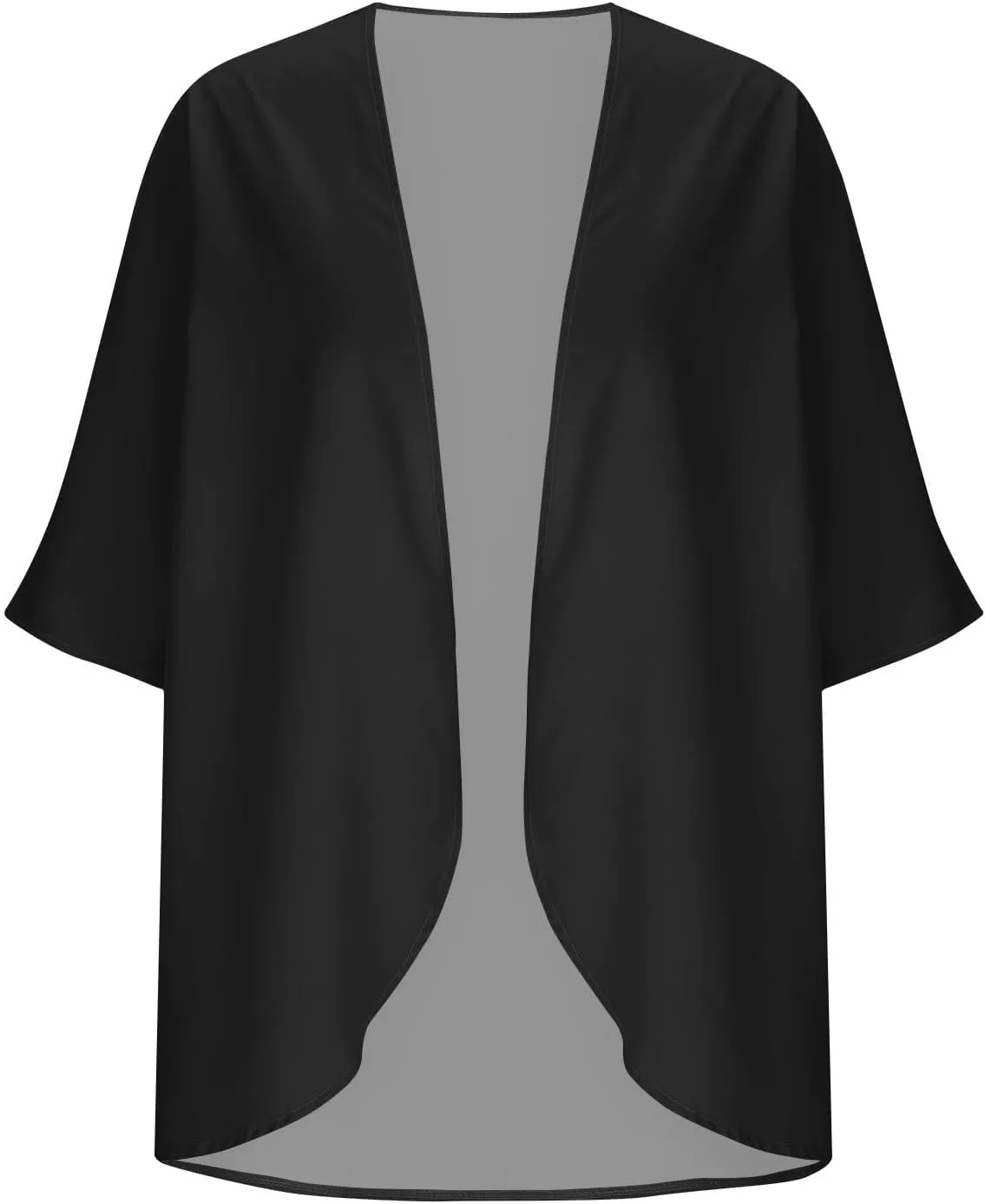 HGps8w Women's 3/4 Sleeve Kimono Cardigan Loose Summer Cover Up Lightweight Open-Front Sun Protection Blouse Tops