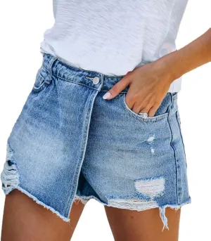high Waisted Jean Shorts Women Floral Print Casual Stretchy Denim Shorts Trendy Summer hot Short Pants with Pockets