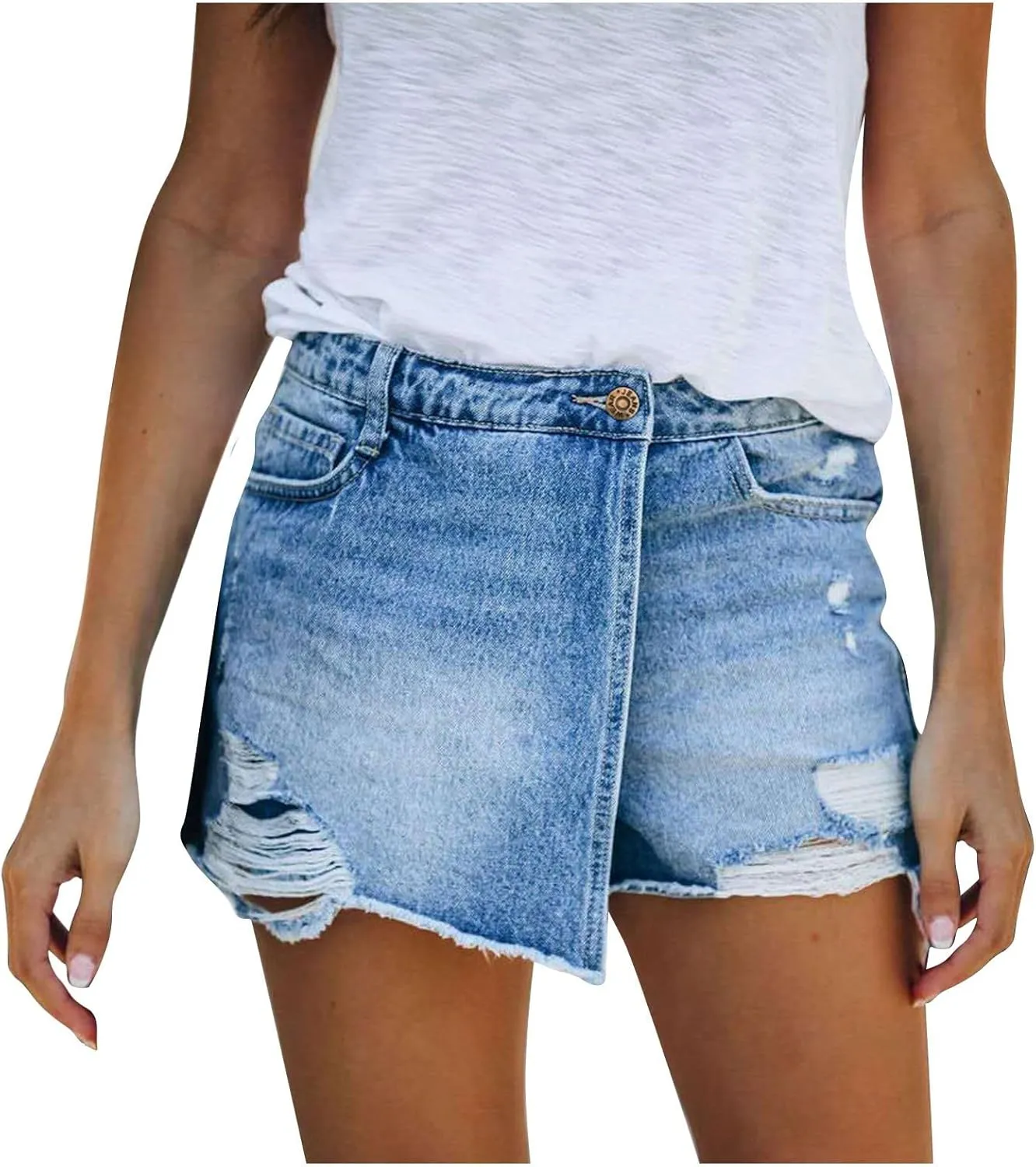 high Waisted Jean Shorts Women Floral Print Casual Stretchy Denim Shorts Trendy Summer hot Short Pants with Pockets