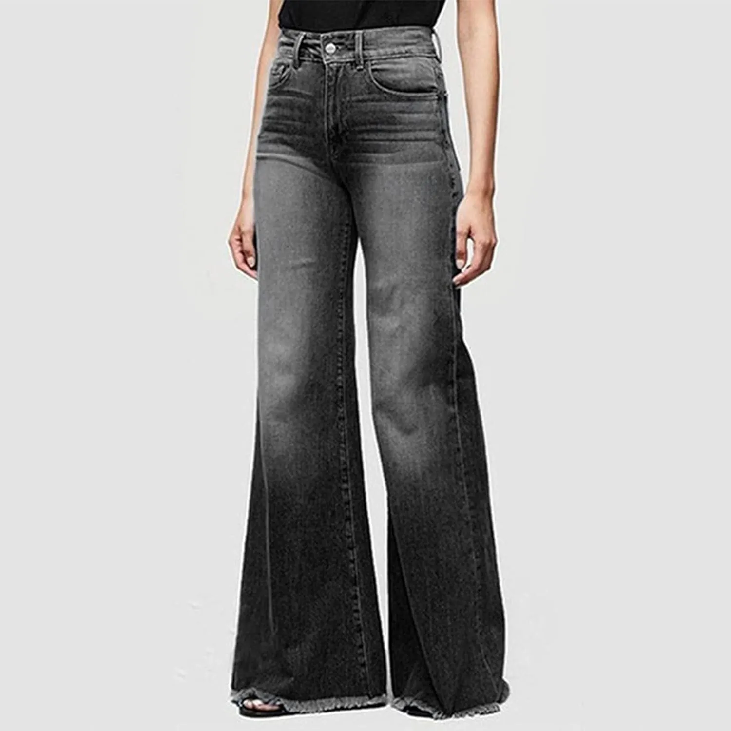High Waisted Jeans for Women Distressed Bell Bottom Stretch Pants Plus Size Bell Bottoms Y2k 2024 Fashion Denim Pants