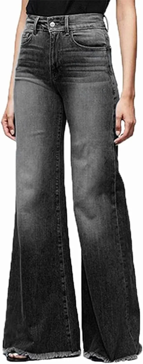 High Waisted Jeans for Women Distressed Bell Bottom Stretch Pants Plus Size Bell Bottoms Y2k 2024 Fashion Denim Pants