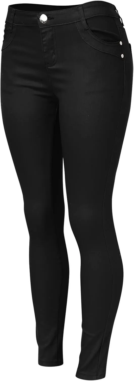 High Waisted-Rise Colored Stretch Skinny Destroyed Ripped Distressed Jeans for Women